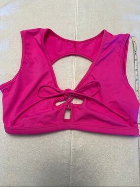 Tie-Front Pink Performance Sports Bra